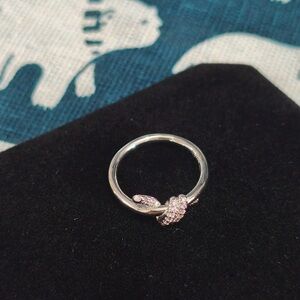 Tiffany & Co. White Gold Knot Ring with Diamond Accents